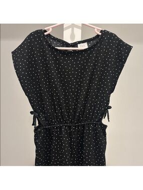 Zara Black Dress with White Polka Dots
